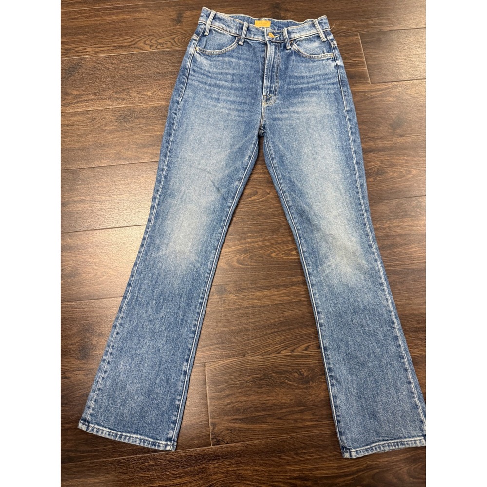 MOTHER The Hustler Ankle Jeans Women's Size 26 High Rise Flare Blue Denim